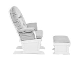 Madison Glider and Ottoman White Wood and Gray Fabric B02263779