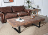 Rustic Industrial Wood Coffee Table, 47.2*23.5x18" Wood Coffee Table, Handcrafted Table W2729P270748