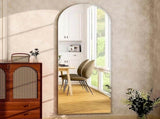 64"x21" Arched Full Length Mirror Freestading Full Body Floor Mirror, Silver 24747496