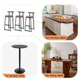 Bar Stool Set of 3 Counter Height Barstools with Back Armless Dining Chairs for Kitchen Island W1757P265185