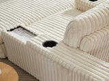 42.5-inch corduroy single recliner with backrest pillow, cup holder design, storage footrest, W834P375116