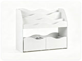 3-Tier Kids Bookshelf Toy Storage Organizer with 2 Rolling Drawers, Rounded Corner Anti-Tipping 99701522