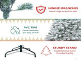 Artificial 7ft Flocked Christmas Tree with 1124 PE/PVC Mixed Branch Tips, Pine cone*45pcs, memory 11930555