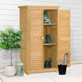 ZNTS Wooden Garden Shed 3-tier Patio Storage Cabinet Outdoor Organizer Wooden Lockers with Fir Wood 67406170