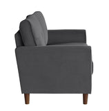 Gray Velvet Upholstery 1pc Comfort Loveseat Plush Seatbacks Tufted Detail Solid Wood Frame Modern B011P204913