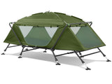 Collapsible camping tent with an integrated cot 53386816