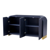 U_STYLE 4-door Curved Corner Design Wavy Door Panel Cabinet with Adjustable Shelves, Suitable for WF530090AAV