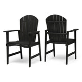 Outdoor Weather Resistant Acacia Wood Adirondack Dining Chairs , Dark Gray Finish 64844.00DGRY