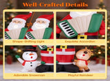 8FT Inflatable Christmas Santa Accordion Player with LED Lights & Music, Snowman Reindeer Outdoor 43276513