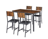 ZNTS Dining Set for 5 Kitchen Table with 4 Upholstered Chairs, Rustic Brown, 47.2'' L x 27.6'' W x 29.7'' W1162107789