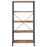 Antique Nutmeg and Black 4-shelf Bookcase B062P145622