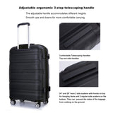 ZNTS Hardshell Suitcase Spinner Wheels PP Luggages Lightweight Durable Suitcase with TSA Lock,3-Piece W284112506