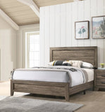 Grey Finish Fabric 1pc King Size Panel Bed Beautiful Wooden Bedroom Furniture Contemporary Style B011P174711