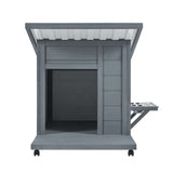 Outdoor Dog house With Food bowl, 4 swivel wheels N843P252402B
