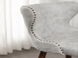 Nevis Mid-century Modern Faux Leather Tufted Nailhead Trim Barstool Set of 2, Off-White T2574P165103