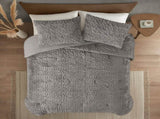 King/Cal King Ruched Fur Down Alternative Comforter Set B035129369