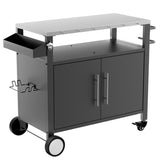 Two Doors Grill Cart with Patio Furniture, Grill Table with Storage,Rolling Bar Cart W3190P271566