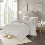 3-Piece Tufted Cotton Chenille Medallion Duvet Cover Set B03597332