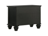 3 Drawers Nightstand with Pull-out Tray in Black Finish B016P254490