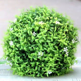 ZNTS 15'' Artificial Boxwood Topiaries,Garden Faux Topiary Ball Plants with White Flower for Indoor or 47800853