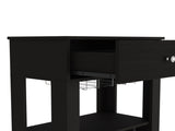 39" H black bar- coffee cart, Kitchen or living room cabinet storage, with 12 bottle racks, a B097133083