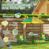 Kids Outdoor Activity Table with Foldable Chairs Green 79231602