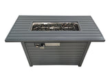 25'' H x 42'' W Steel Propane Outdoor Fire Pit Table with Lid B120142401