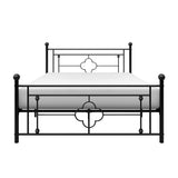 1pc Full Platform Bed Black Finish Metal Frame Ball Finials Modern Traditional Look B011P207843