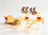 3-Piece Christmas Reindeer & Sleigh Decoration Set, 280 LED Warm/Cold White Lighted Holiday 33325187