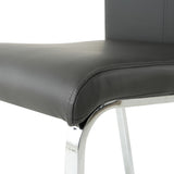 Modern Charcoal PU dining chair, cloth upholstered chair, electroplated metal chair legs, suitable W210P224289