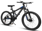 A2460 24 Inch Mountain Bike with Full Suspension, 21 Speed Shifter Lever with Gear Indicator, High W1856P501614