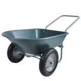 ZNTS wheel barrow Two wheeled trolley for green garden 15 inch pneumatic wheel WB1001GN W22770787