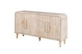 59'' Farmhouse Curved Vintage Storage Sideboard with Large Wooden Handles, Vertical Wood Grain W1445P214051