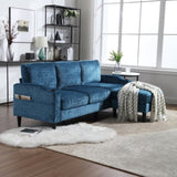 UNITED WE WIN Sofa for three, solid wood frame, Chenille fabric, side pocket, with two cup holders, W1568142739