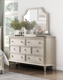 Traditional Design Bedroom Furniture 1pc Dresser of 7x Drawers Light Brown Finish Clipped Corners B011P207858
