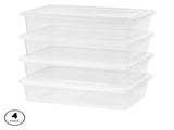 28 Qt Plastic Underbed Storage Bins, Clear, 4 Count Pack 00977595