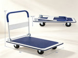660LBS Capacity Folding Platform Hand Truck, Heavy-Duty Metal Push Cart with Non-Slip Platform, 12827846
