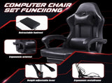 Video Game Chairs for Adults, PU Leather Gaming Chair with Footrest, 360&degSwivel Adjustable Lumbar 14800576