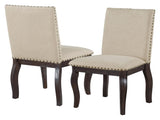 TREXM Set of 4 Dining chairs Wood Upholstered Fabirc Dining Room Chairs with Nailhead WF291264AAP