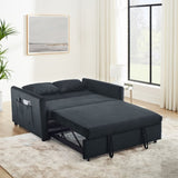 ZNTS Convertible Sofa Bed, 3-in-1 Versatile Velvet Double Sofa with Pullout Bed, Seat with Adjustable W1853112509