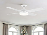 44" Ceiling Fan with Lights & Remote, Matte White Modern Fan, Reversible DC Motor, 6 Speeds, 3-Color W1367P447389