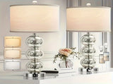 Set of 2 Table Lamps for Living Room Glass Triple-Sphere 27" Tall Table Lamp Contemporary Bedside W3355P391324