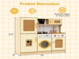 Kids Wooden Kitchen Playset 3 with Fridge Sink Washing Machine with Realistic Light Sound Rattan 94982897