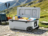 74 QT Portable Wheeled Cooler, Cup Holder & Sturdy Handles, for Family Picnics & Long Trips 67165625
