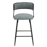 26'' Counter height bar stools PU cover kitchen island counter bar stool with black powder coating 15887980