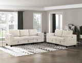 Modern Living Room Furniture Beige Chair with Storage Corduroy Fabric Upholstery 1pc Modular B011P206259