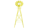 8FT Weather Resistant Yard Garden Windmill Yellow 53104540