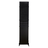 ZNTS 3 Panel Room Divider 6Ft Wood Folding Privacy Screen Black Room Separator Free Standing Wall W1757122143