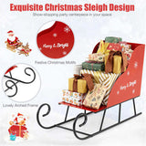 Festive Christmas Santa Sleigh Cart - Sturdy Metal, 29"x12.5"x20", Red & Black, for 75395050