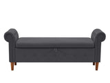 Multifunctional Storage Rectangular Sofa Stool- Gray 18195898